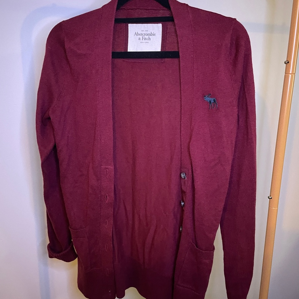 Abercrombie & Fitch Deep Red Cardigan